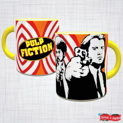 Caneca Porcelana Pulp Fiction Tempo De Violencia Tarantino