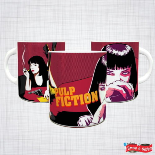 Caneca Porcelana Pulp Fiction Tempo De Violencia Uma Thurman
