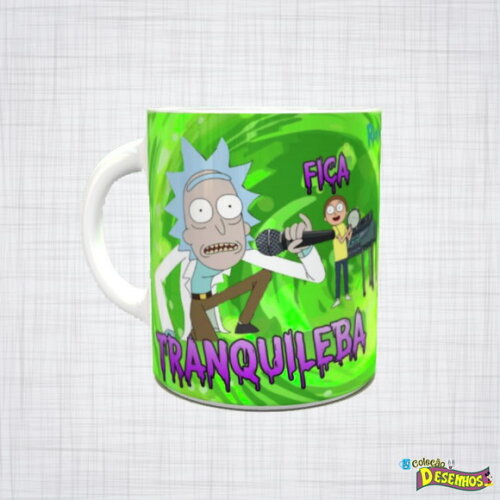 Caneca Porcelana Ricky and Morty fica tranquileba