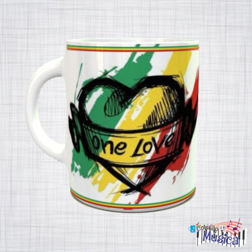 Caneca Porcelana Reggae One Love bob marley