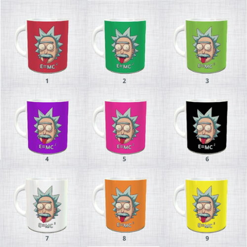 Caneca Porcelana Ricky e Morty Albert Einstein várias cores
