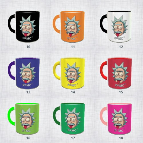 Caneca Porcelana Ricky e Morty Albert Einstein várias cores