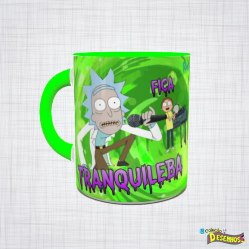 Caneca Porcelana Ricky and Morty fica tranquileba