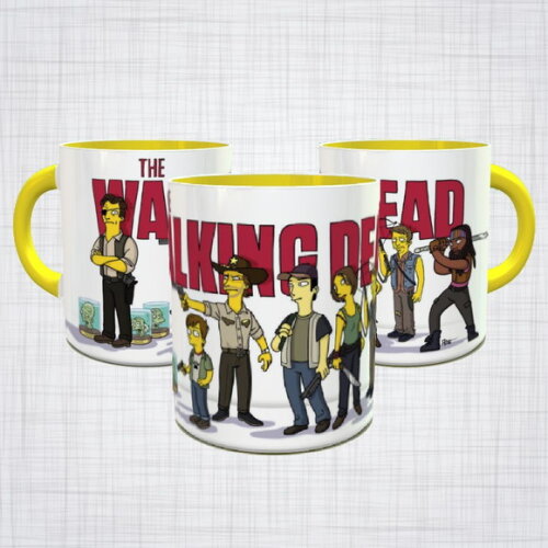 Caneca Porcelana The Walking Dead Os Simpsons