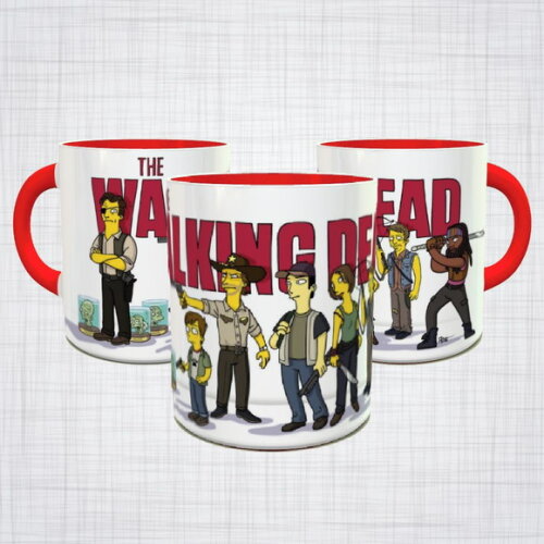 Caneca Porcelana The Walking Dead Os Simpsons