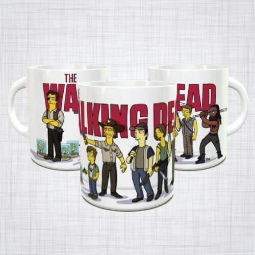 Caneca Porcelana The Walking Dead Os Simpsons