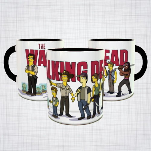 Caneca Porcelana The Walking Dead Os Simpsons