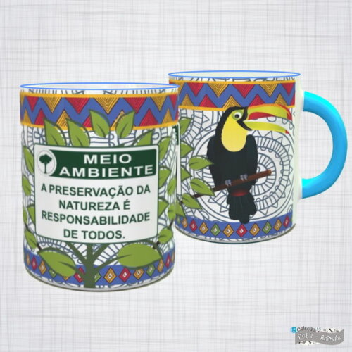 Caneca Porcelana Tucano Natureza Responsabilidade De Todos