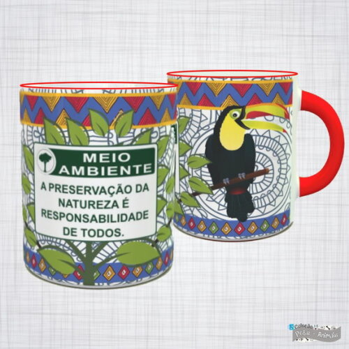 Caneca Porcelana Tucano Natureza Responsabilidade De Todos