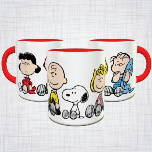 Caneca Porcelana turma do Snoopy diversas cores