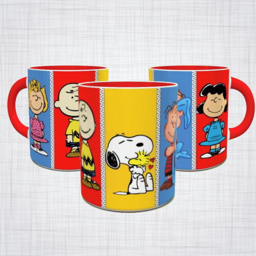 Caneca Porcelana turma do Snoopy diversas cores arte 2