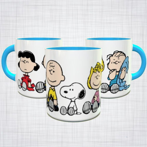 Caneca Porcelana turma do Snoopy diversas cores