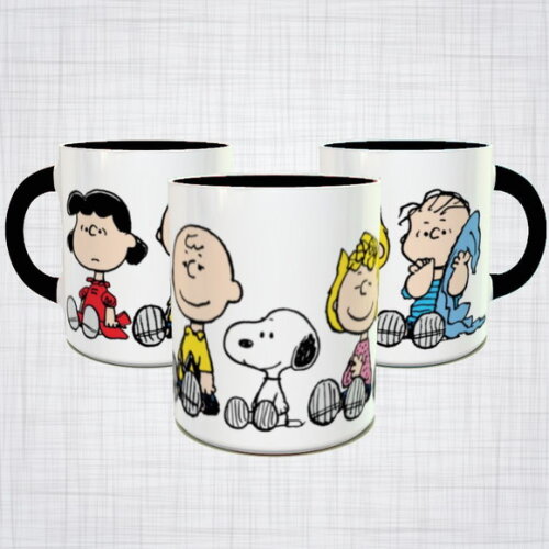 Caneca Porcelana turma do Snoopy diversas cores