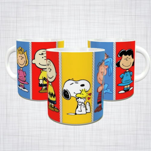 Caneca Porcelana turma do Snoopy diversas cores arte 2