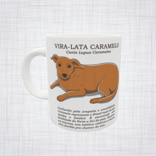Caneca Porcelana Vira-Lata Caramelo