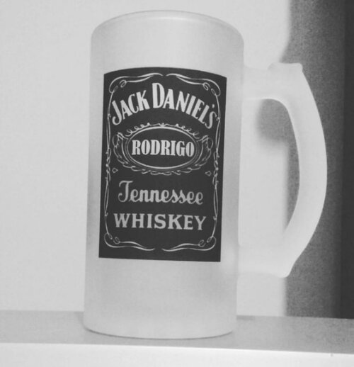 Caneca Vidro Chopp jateada Personalizada 500 Ml