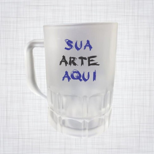 Caneca Vidro Chopp jateada Personalizada 300 Ml