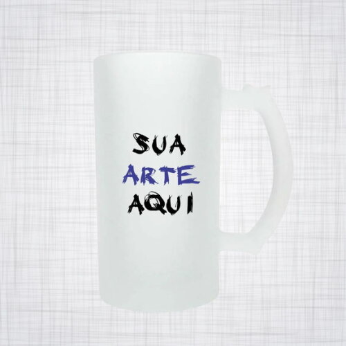 Caneca Vidro Chopp jateada Personalizada 500 Ml