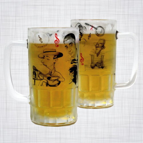 Caneca Vidro Chopp Mestres do samba