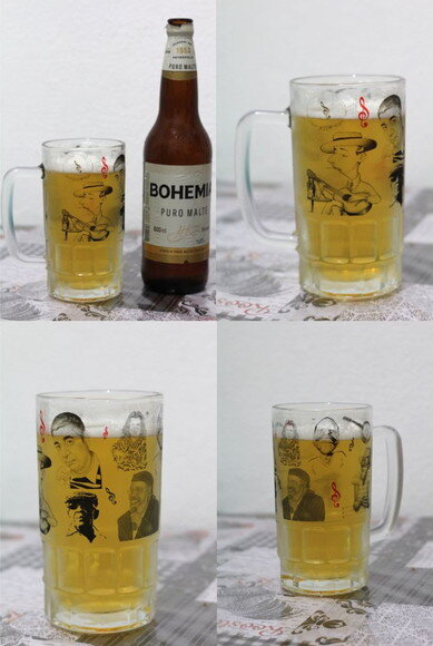 Caneca Vidro Chopp Trabalhada Embaixo 500 ml Personalizada