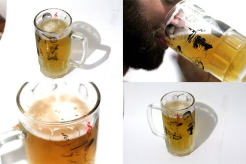 Caneca Vidro Chopp Trabalhada Embaixo 500 ml Personalizada