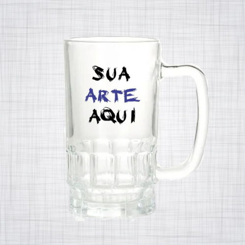Caneca Vidro Chopp Trabalhada Embaixo 500 ml Personalizada