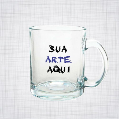 Caneca Vidro Transparente 325 ml Personalizada