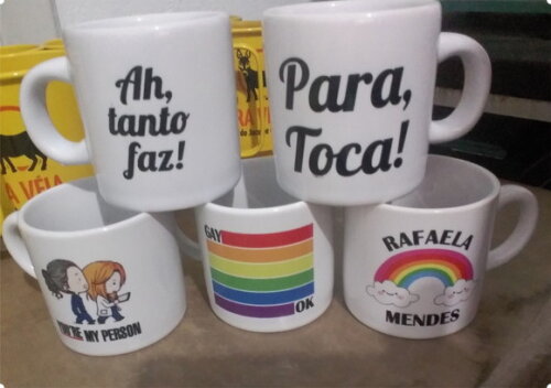 Caneca Xícara Café Porcelana Branca 100 ml Personalizada