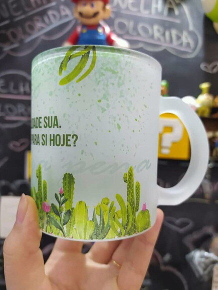 Caneca Vidro Fosco 325 Ml Personalizada