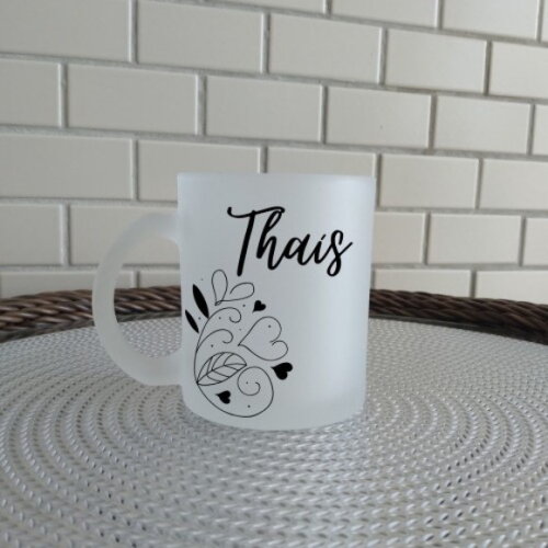 Caneca Vidro Fosco 325 Ml Personalizada