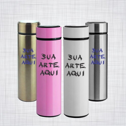 Garrafa Térmica Temperatura Led Infusor 450 Ml Personalizada