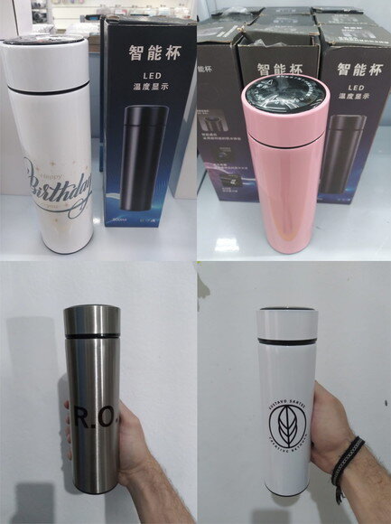 Garrafa Térmica Temperatura Led Infusor 450 Ml Personalizada