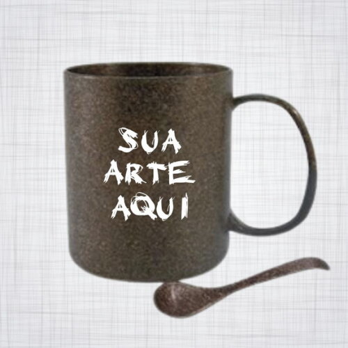 kit 100 Caneca fibra de Coco 370 ml ecológica personalizada