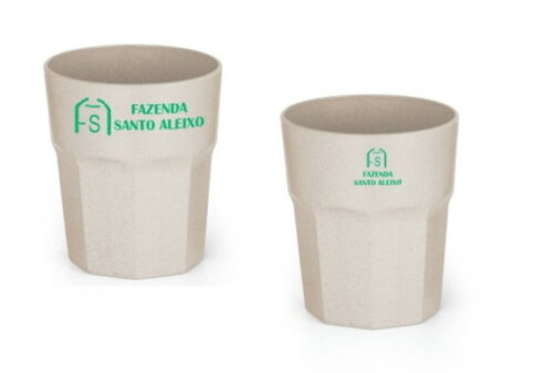 Kit 100 Copo Fibra de Arroz 400 ml Ecológico Personalizado