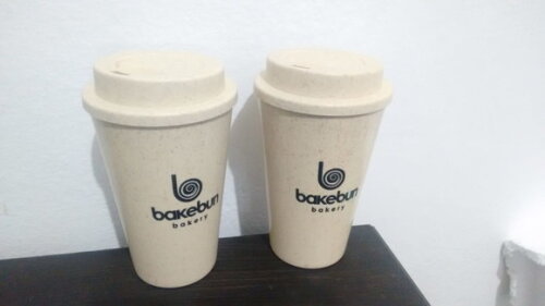 kit 100 Copo fibra de bambu 470 ml ecológico personalizado