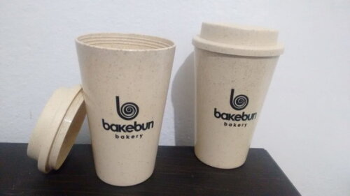 kit 100 Copo fibra de bambu 470 ml ecológico personalizado
