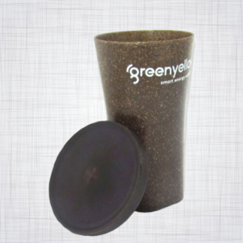 kit 100 Copo Fibra de Coco 300 ml com Tampa personalizado