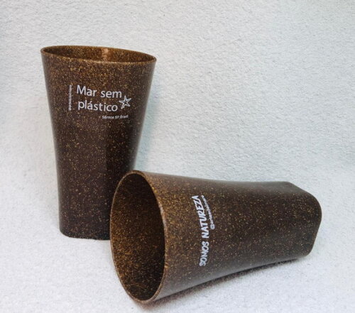 kit 100 Copo Fibra de Coco 300 ml personalizado
