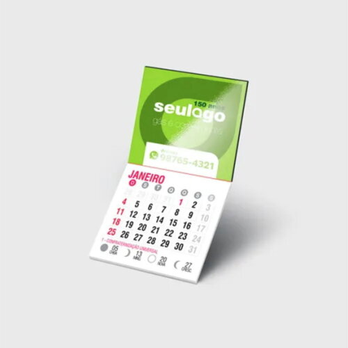 Kit 100 Imã Geladeira Bloco Calendário 5x5 cm Personalizado