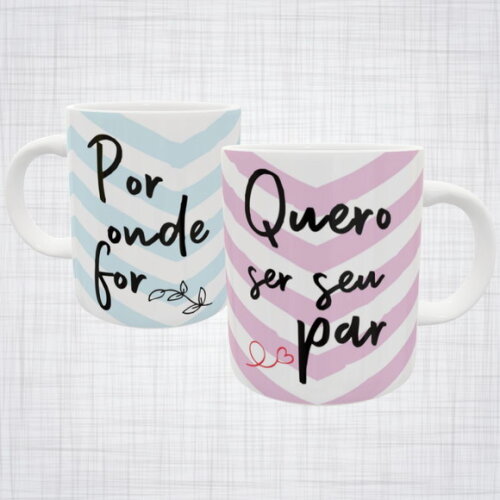 Kit 2 Canecas Porcelana Dia dos Namorados