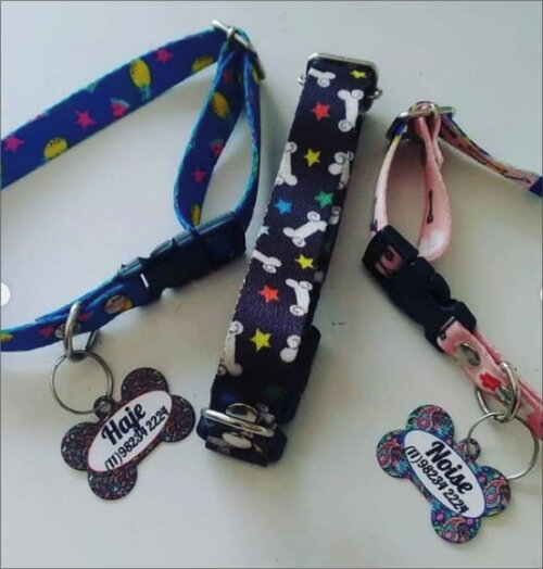 Kit 3 Pingente De Identificação Personalizado Metal P/ Pets