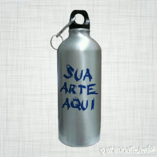 Kit 5 squeeze Alumínio Mosquetão Cromado Personalizado