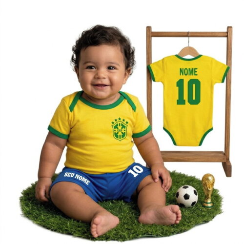 Kit Body Bebe Short Tapa Fralda Seleção Personalizado