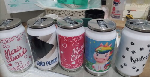 lata termica inox branca ou cromada personalizada 380 ml