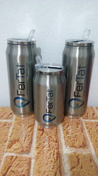 lata termica inox branca ou cromada personalizada 380 ml