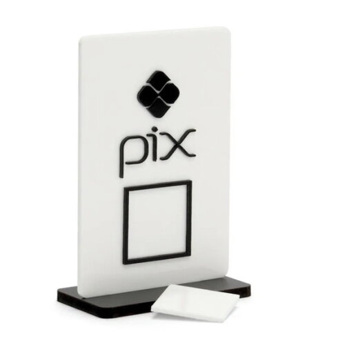 Placa Acrílico Qr Code Pix 10x15cm Base mdf Personalizada