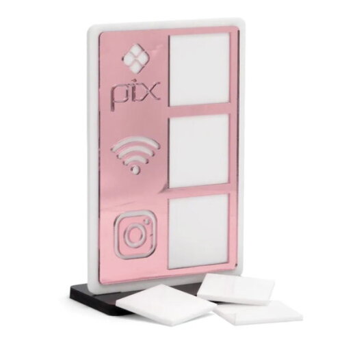 Placa Qr Code Pix Wifi Insta 10x15cm Base mdf Personalizada