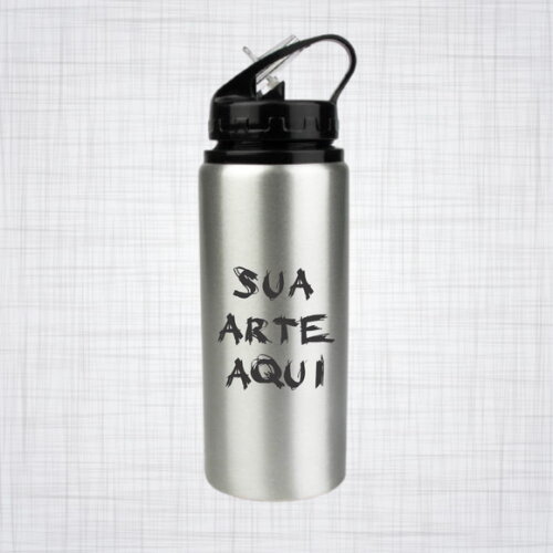 Squeeze Alumínio c Bico e Canudo 650 ml Personalizado