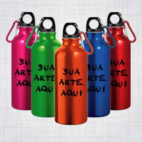 Squeeze Alumínio Mosquetão colorido Personalizado 500 Ml