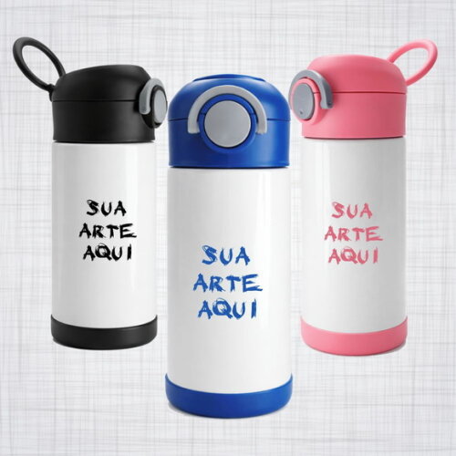 Squeeze Inox Térmico Infantil Bico Automático Personalizado